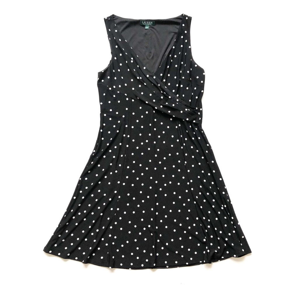 Ralph Lauren Polka Dot Stretch Swing Dress